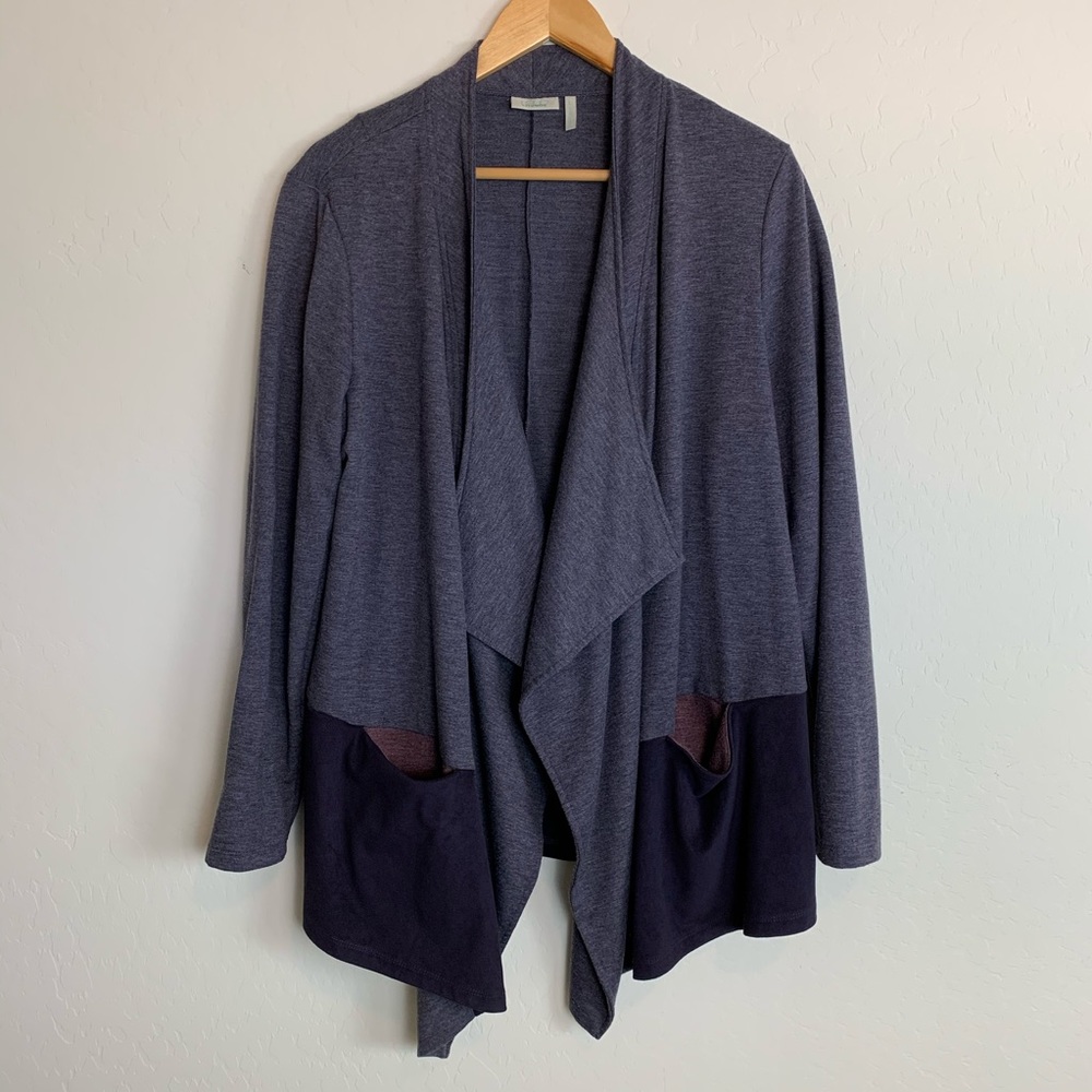 LOGO LOUNGE Knit Blackberry Cascade Cardigan  LG